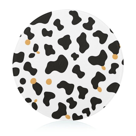 7.9 In Circular Cutting Board Is Not Easy To Have A Scar Easily Dried Small Volume Light Weight And Convenient Carrying Simple Cow Print Pattern, Vector Art Style_2