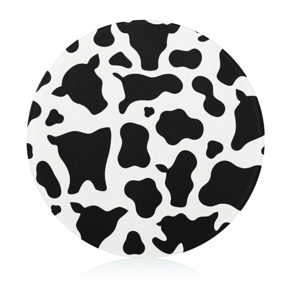 7.9 In Circular Cutting Board Is Not Easy To Have A Scar Easily Dried Small Volume Light Weight And Convenient Carrying Simple Cow Print Pattern, Vector Art Style_4