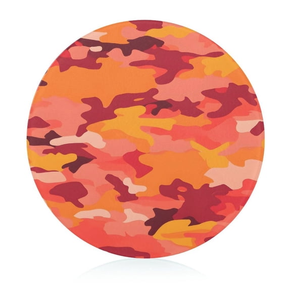 7.9 In Circular Cutting Board Is Not Easy To Have A Scar Easily Dried Small Volume Light Weight And Convenient Carrying Vector Camouflage Pattern Orange Red_1