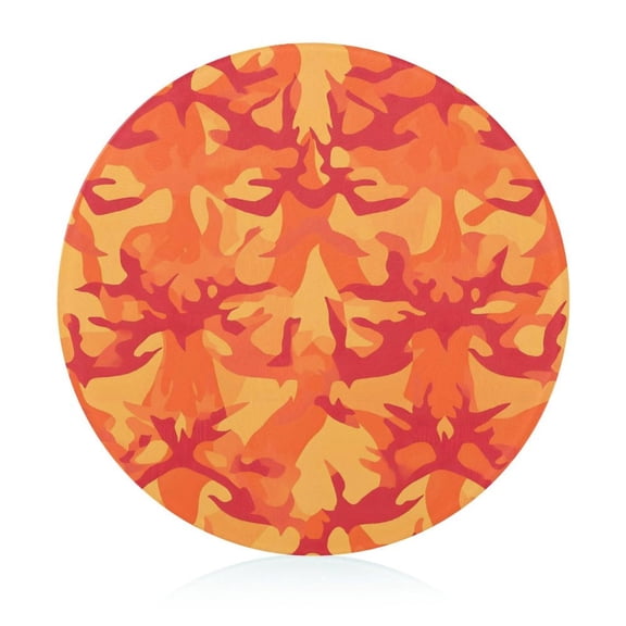 7.9 In Circular Cutting Board Is Not Easy To Have A Scar Easily Dried Small Volume Light Weight And Convenient Carrying Vector Camouflage Pattern Orange Red_2