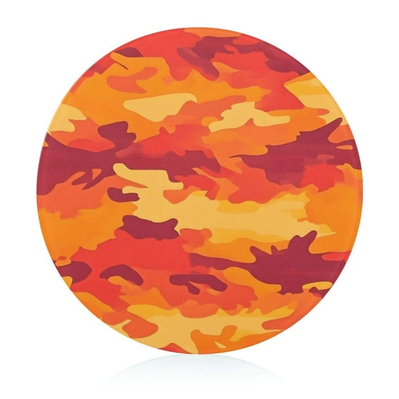 7.9 In Circular Cutting Board Is Not Easy To Have A Scar Easily Dried Small Volume Light Weight And Convenient Carrying Vector Camouflage Pattern Orange Red_4