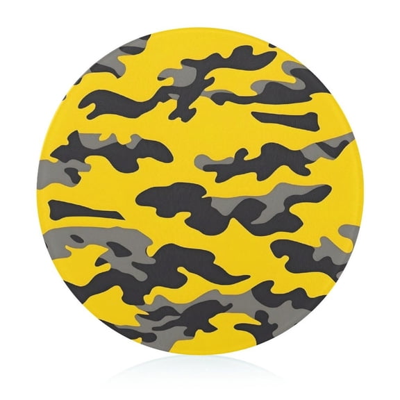 7.9 In Circular Cutting Board Is Not Easy To Have A Scar Easily Dried Small Volume Light Weight And Convenient Carrying Vector Camouflage Pattern Yellow_1