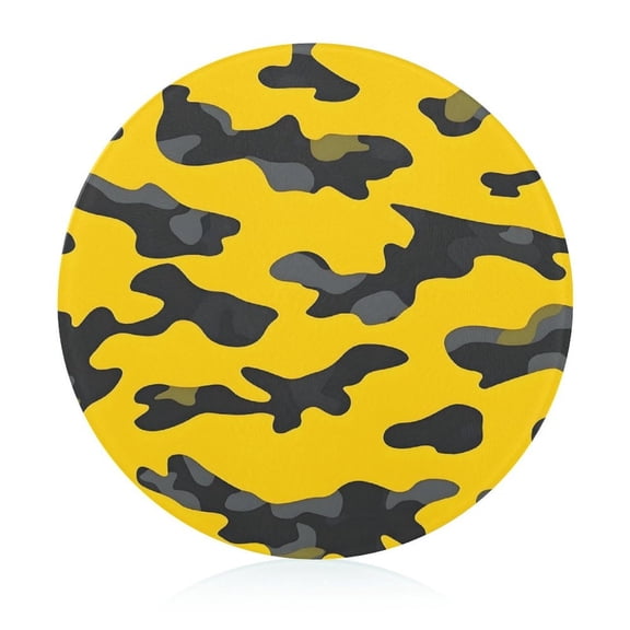 7.9 In Circular Cutting Board Is Not Easy To Have A Scar Easily Dried Small Volume Light Weight And Convenient Carrying Vector Camouflage Pattern Yellow_2