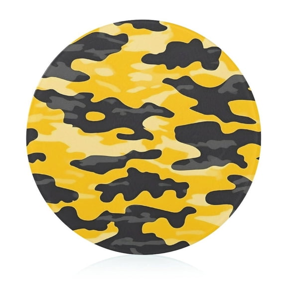 7.9 In Circular Cutting Board Is Not Easy To Have A Scar Easily Dried Small Volume Light Weight And Convenient Carrying Vector Camouflage Pattern Yellow_3