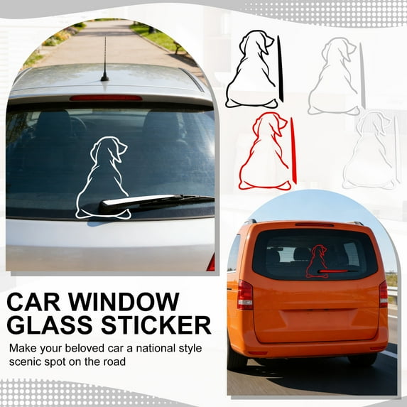 7.9" Cute Dog Decal Car Rear Windshield Window Wiper Sticker, Funny Dog Moving Tail Decal Waterproof Vinyl Sticker, Lovely Animal Puppy Decoration Decals for Car Window, Laptop
