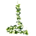 thumbnail image 1 of 7.9 Ft Rose Vines Flowers Hanging, Fake Plastic Rose Vines with Green Leaves, Artificial Flowers Garland, Silk Climbing Rose, Wall Decor for Wedding Garden Living Room Party, 1 of 7