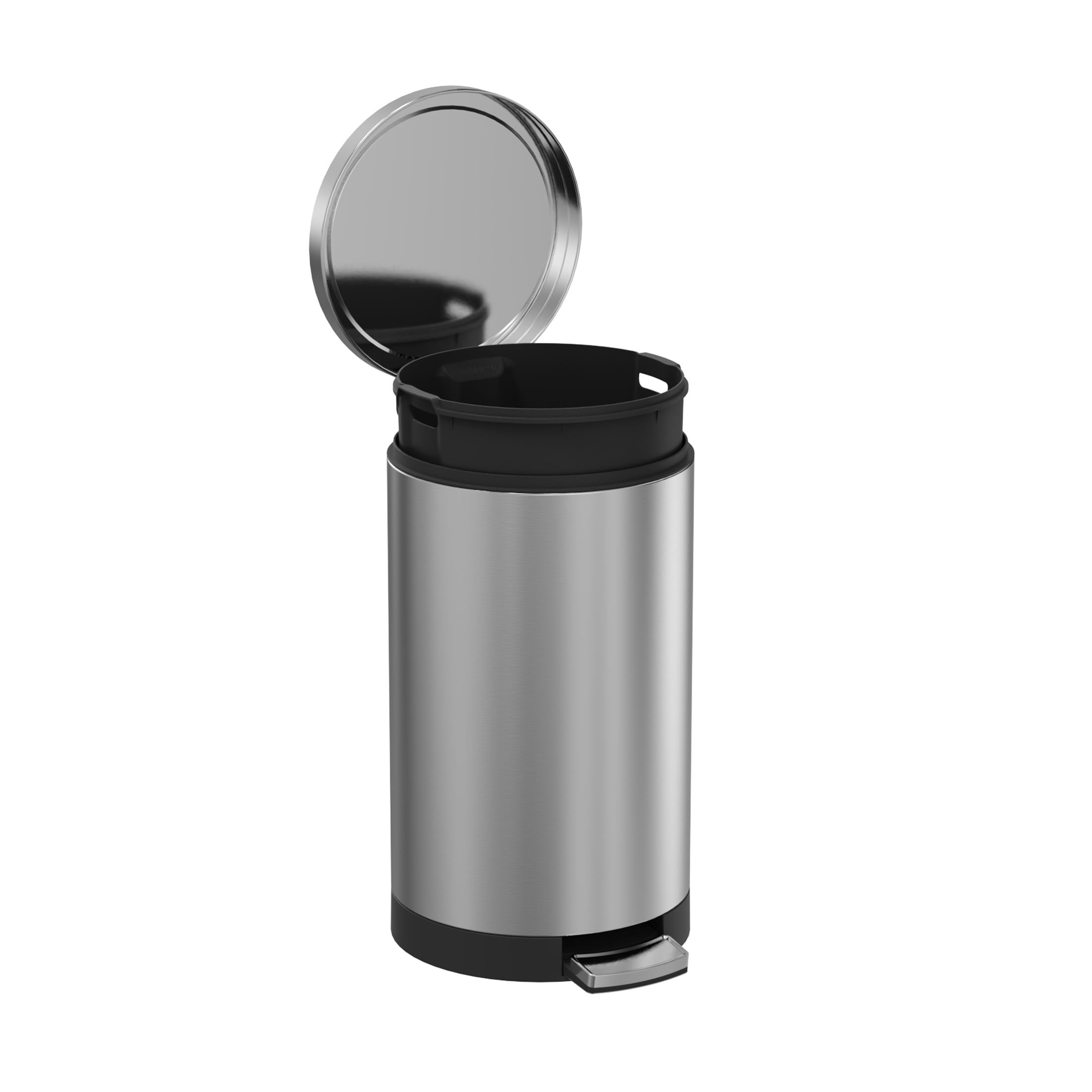 SimplyKleen Kitchen Trash Can, 7.9 Gallon Stainless Steel Step Garbage Bin with Lid, Silver