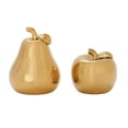 thumbnail image 1 of 7", 9"H Gold Ceramic Decorative Fruit Sculpture, by DecMode (2 Count), 1 of 11