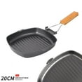 thumbnail image 1 of 7.9 Inch Grill Pan for Stove Tops Nonstick Induction Square Griddle Pan with Folding Handle, 1 of 9