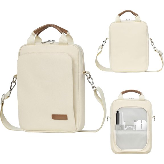 7-9 Inch Tablet Sleeve Bag, Ipad Bag for iPad mini 6/5/4/3/2, Galaxy Tab A7 Lite 8.7" / Tab A 8.0",Kindle 2022/10/9/8/7/6,eReader,with Removable  Strap (Beige)