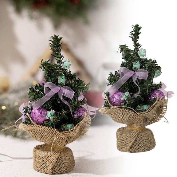 7.9'' Mini Christmas Tree with Lights, Christmas Decoration Small Christmas Tree Luminous Christmas Ornaments Small Tree Lights Mini Christmas Tree