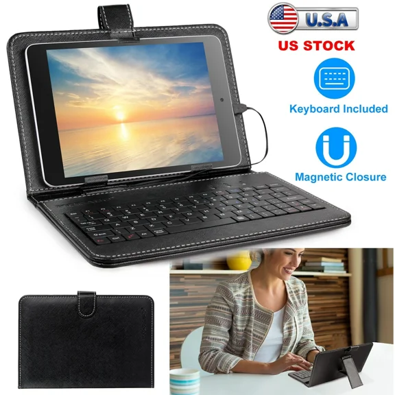 7.9" Slim Pu Leather Keyboard Case Cover W/ Stand Usb 2.0 For Android Tablet Pc