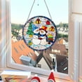 thumbnail image 1 of 7.9" Stained Glass Window Hanging - Suncatcher for Doors Home Christmas Decoration with Hook & Chain,Winter Sun Catcher Thanksgiving New Year Birthday Gift for Women Men(Snowman), 1 of 7