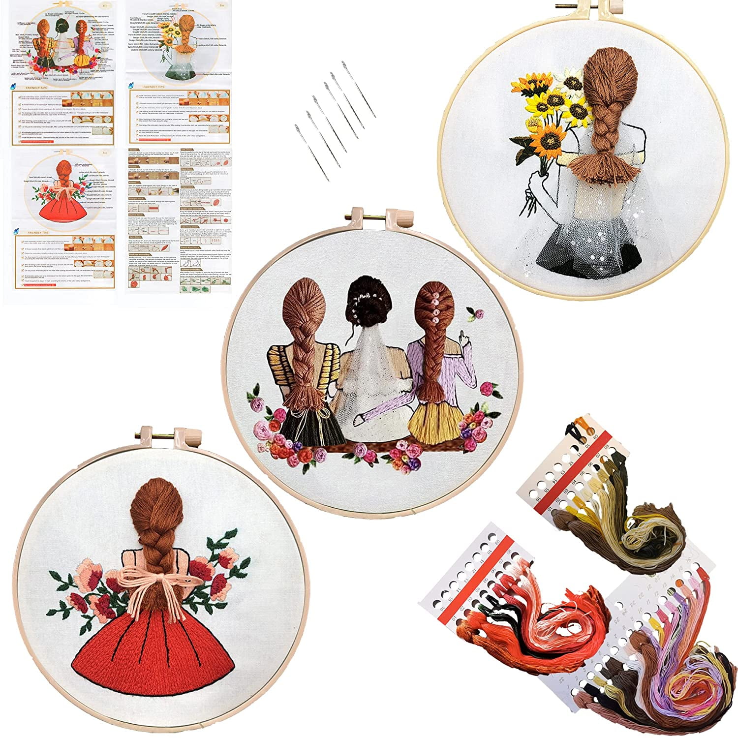 Handborduurkit Voor Beginners En Gevorderden – Paardenmotief, Compleet Set Met Patroon En Garen