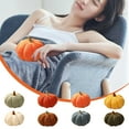 thumbnail image 1 of 7.9 inch Colorful Pumpkin Plush Throw Pillow, Soft Round Decorative Cushion for Sofa, Bed, Chair, Fall Tabletop Display, Autumn Decor and Seasonal Gifting, Mint Green 1, 1 of 9
