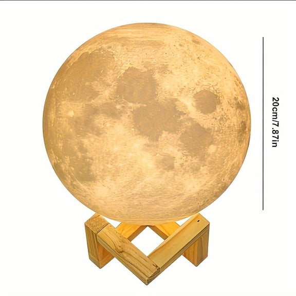 7.9 inch Large Moon Lamp Galaxy Starry Moon Night Light with Touch and Remote Control 16 Colors as Cool Lamp Gift for Boys or Girls