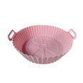thumbnail image 1 of 7.9 x 6.7 Inch Reusable Silicone Air Fryer Basket - Non-Stick 400°F Safe Fryer Liner Replacement with Oil Drain Grooves for Oven/Microwave, Dishwasher-Safe No Clean Needed(Pink), 1 of 5