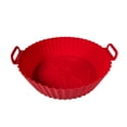 thumbnail image 1 of 7.9 x 6.7 Inch Reusable Silicone Air Fryer Basket - Non-Stick 400°F Safe Fryer Liner Replacement with Oil Drain Grooves for Oven/Microwave, Dishwasher-Safe No Clean Needed(Red), 1 of 5