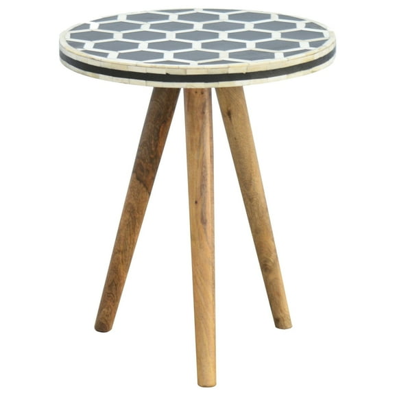 7.97 Lb Weight Bone Inlay Tripod Stool - Mango Wood Brown For Balcony