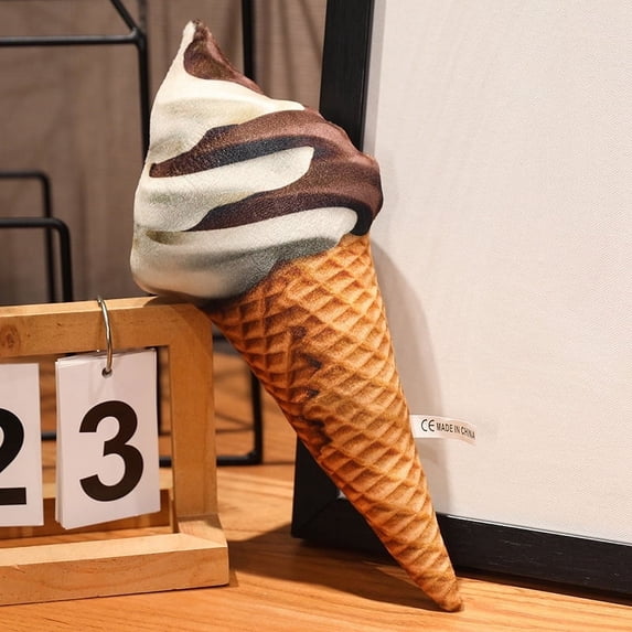 7.9in/20cmIce Cream Plush Simulation Ice Cream Doll Plush Stuffed Cushion Sofa Bedding Decoration Dessert Throw Pillow Food Stuffed Gifts Kid Toy
