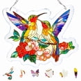thumbnail image 1 of 7.9in Acrylic Puzzle Suncatcher Window Hanging Decor Creative Bird Pattern DIY Sun Catcher Puzzle Ornament Kit with Hanging Chain for Window Decor, 1 of 11