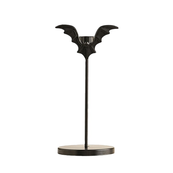 7.9in Bat Iron Taper Candlestick – Halloween Party Essential, Seasonal Table Centerpiece Decor Gift
