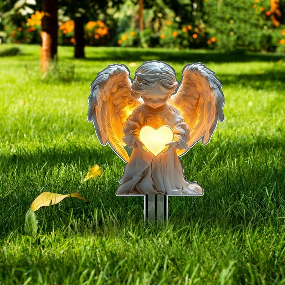 7.9in Memorial Garden Flat Acrylic Stake, Waterproof Yard Ground Plug Ornament, Outdoor Courtyard Decor Sign, Sympathy Decor for Garden Patio Lawn Tribute