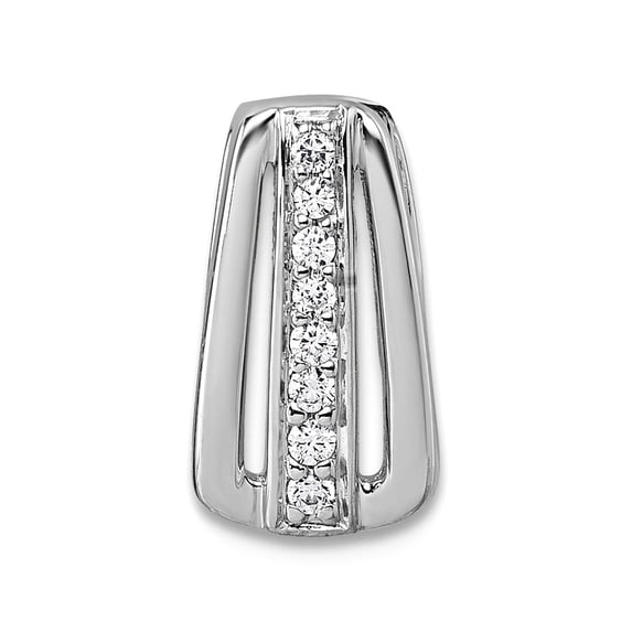 7.9mm 925 Sterling Silver Rhodium Plated Polished Cubic Zirconia Chain Slide Chain Necklace for Women and Men