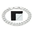 thumbnail image 1 of 7.9mm Solid .925 Sterling Silver Flat Curb Chain Bracelet, 9 inches + Gift Box, 1 of 7