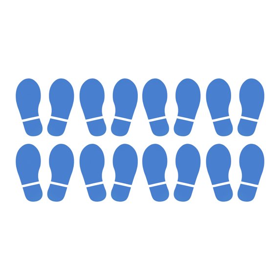 7.9x3.3" Footprints Floor Stickers Footprint Wall Stair Decal Sticker, Sky Blue 8 Pairs