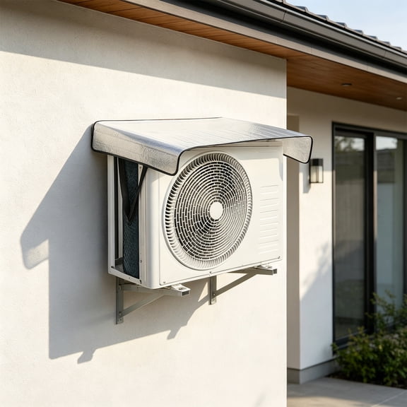 7.9x7.9In Air Conditioner Cover Aluminum Foil Waterproof Sun Heat Blocker Dustproof Weather Resistant Protective Shield For Outdoor AC Unit Mini Split Condenser
