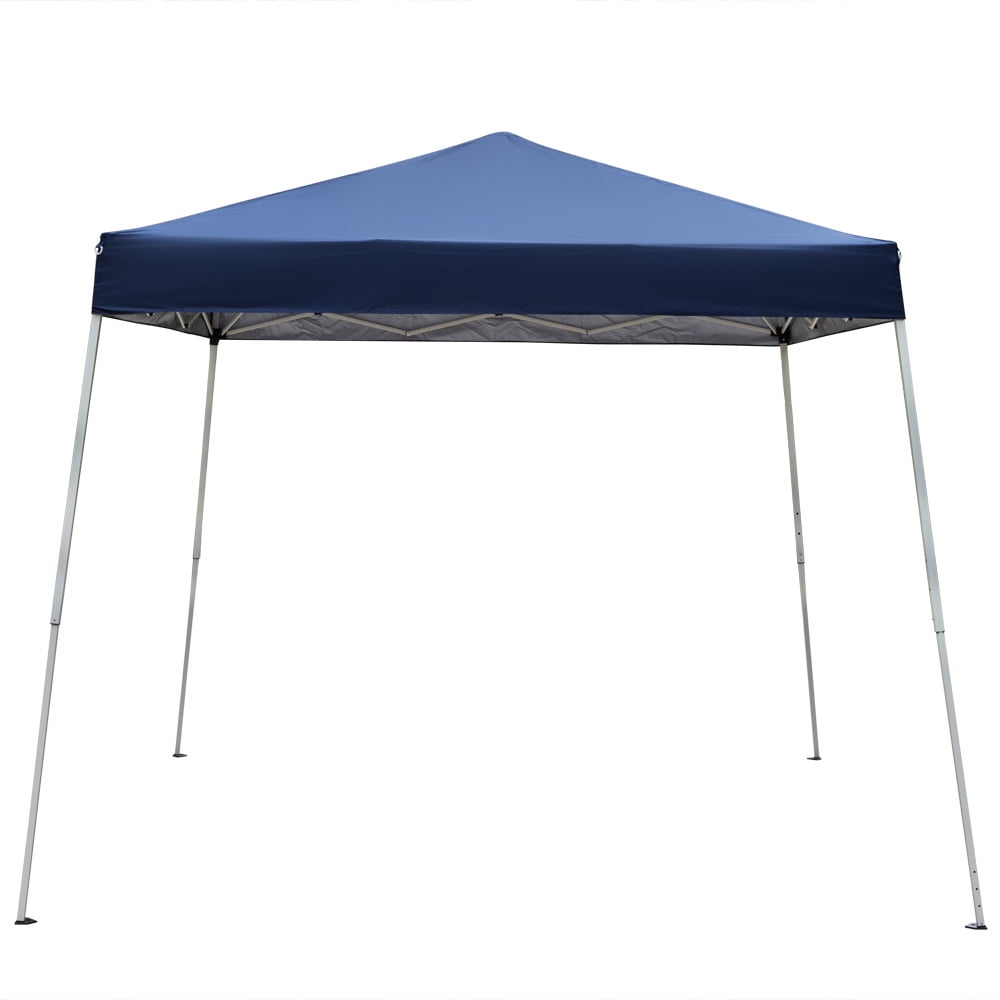 7.9x7.9ft Outdoor Pop Up Canopy Tent with Adjustable Height, Portable Folding Lightweight Gazebo Shade Tent with Powder Coated Steel Frame for Beach, Patio, Deck, Weather Proof, Easy Assembly, Blue