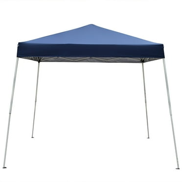7.9x7.9ft Outdoor Pop Up Canopy Tent with Adjustable Height, Portable Folding Lightweight Gazebo Shade Tent with Powder Coated Steel Frame for Beach, Patio, Deck, Weather Proof, Easy Assembly, Blue