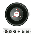 thumbnail interactive-video image 1 of TFCFL 7” ATV Wheel Rim – 16x8-7 Tire Size, 3 Lug 78mm, Black – Fits 125cc Taotao Coolster & More 1 of 3