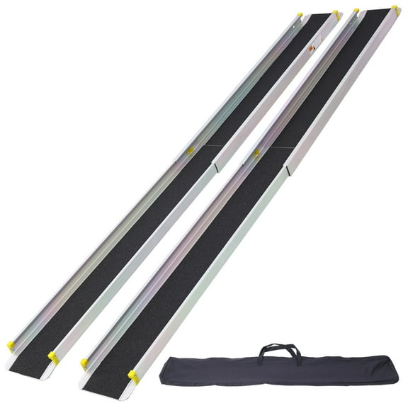 7' Adjustable Wheelchair Telescoping Track Ramps with bag,