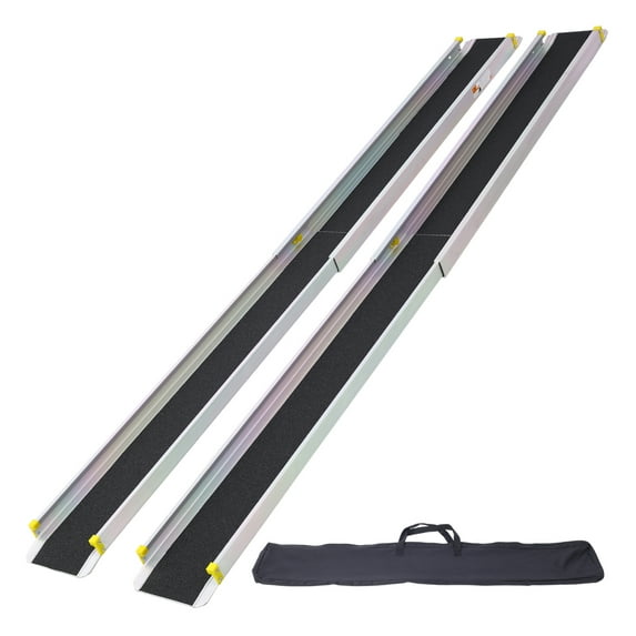 7' Adjustable Wheelchair Telescoping Track Ramps with bag