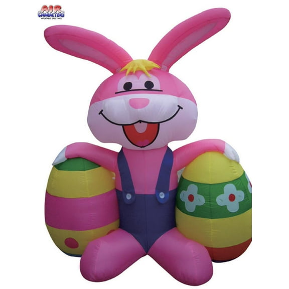 7' Air Blown Inflatable Easter Bunny with 2 Eggs