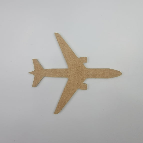 7" Airplane, Unfinished MDF Art Shape by Wooden Craft Cutouts