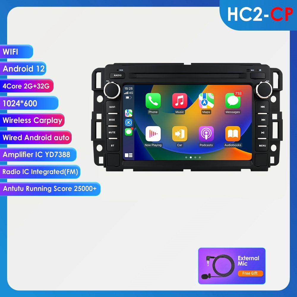 "7"" Wifi & Bluetooth Android 12 Stereo Radio GPS, Carplay for Chevy, GMC with Touchscreen and