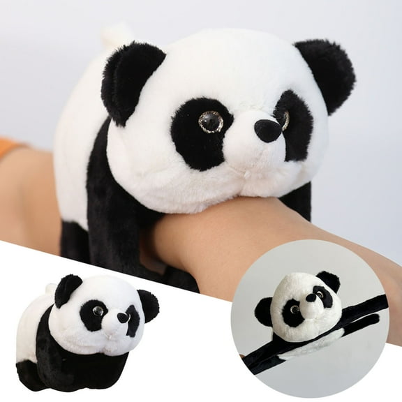 7" Animal Slap Bracelet Panda Slap Bracelet Plush Panda Stuffed Animal Hugger Snap Wrist Band for Birthday Jungle Party Favors