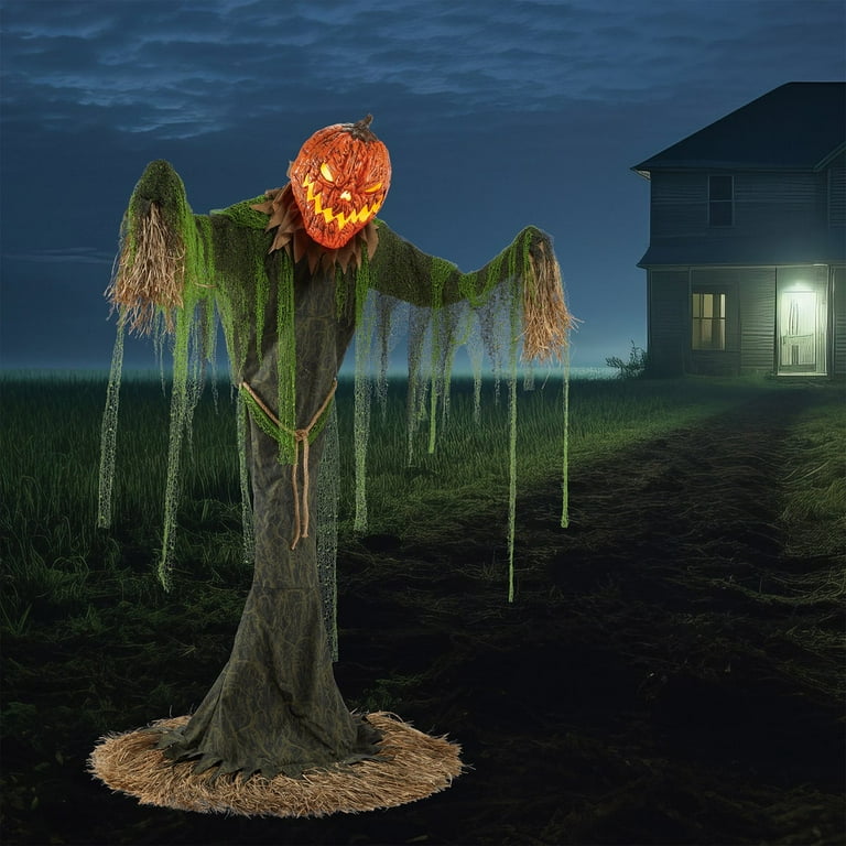 7' Animated Pumpkin Scarecrow - Walmart.com