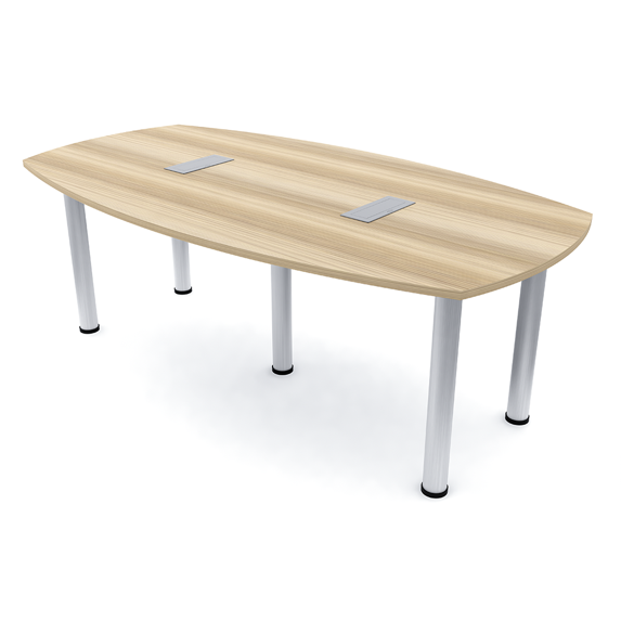 7' Arc Boat Shaped Conference Table Power And Data Harmony Series