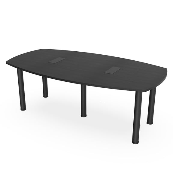 7' Arc Boat Shaped Conference Table Power And Data Harmony Series