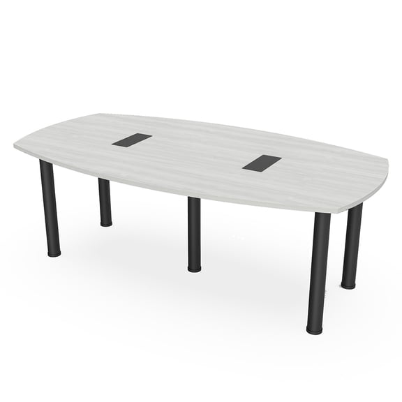 7' Arc Boat Shaped Conference Table Power And Data Harmony Series