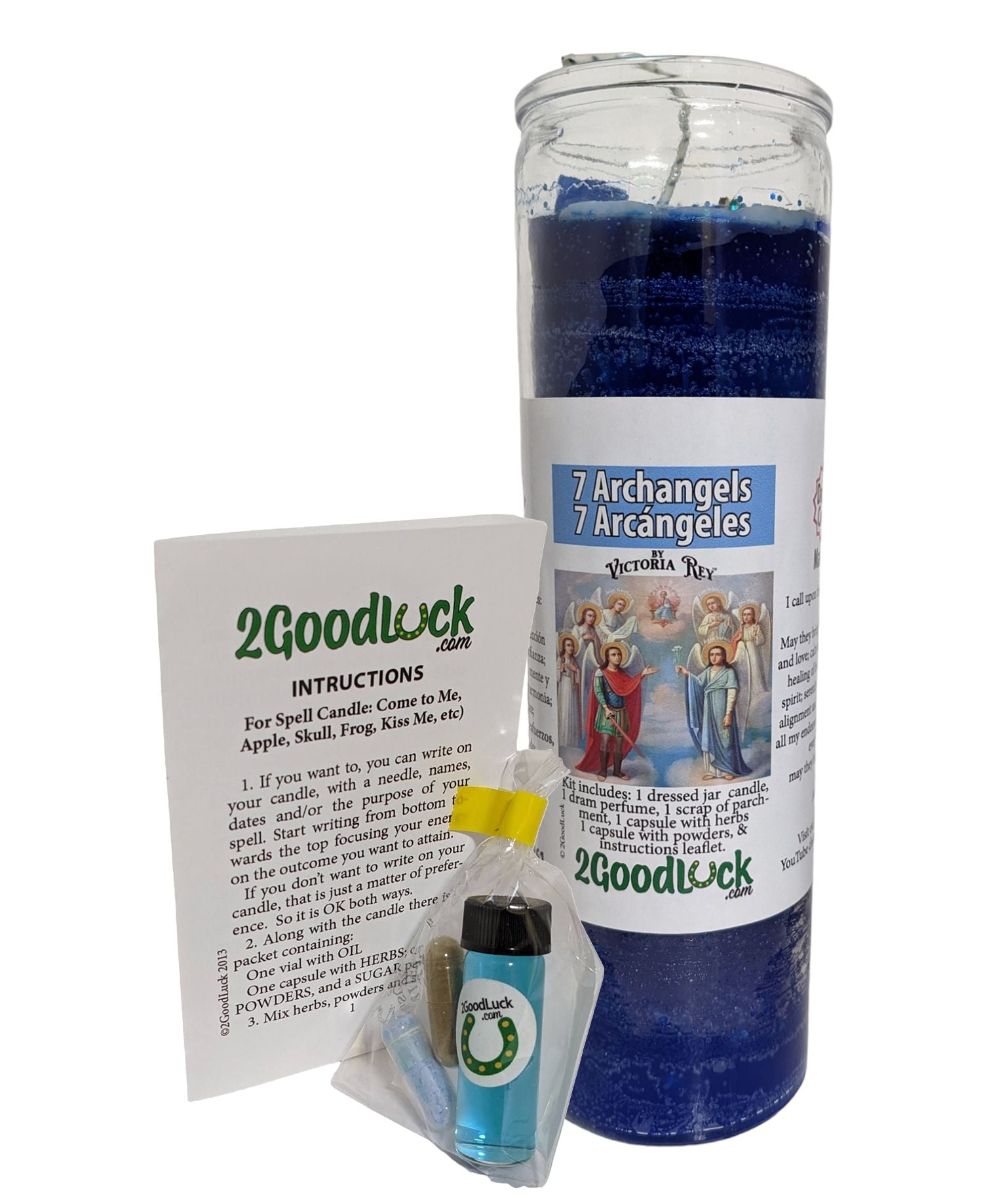 Blue Scented Jar Candle Kit with Perfume and Herbs