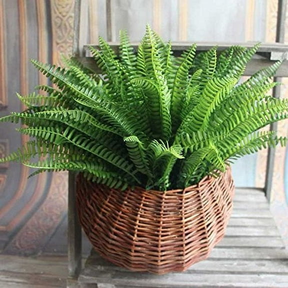 7 Artificial Lifelike Large Silk Boston Fern Plant Green Grass Home Decoration
