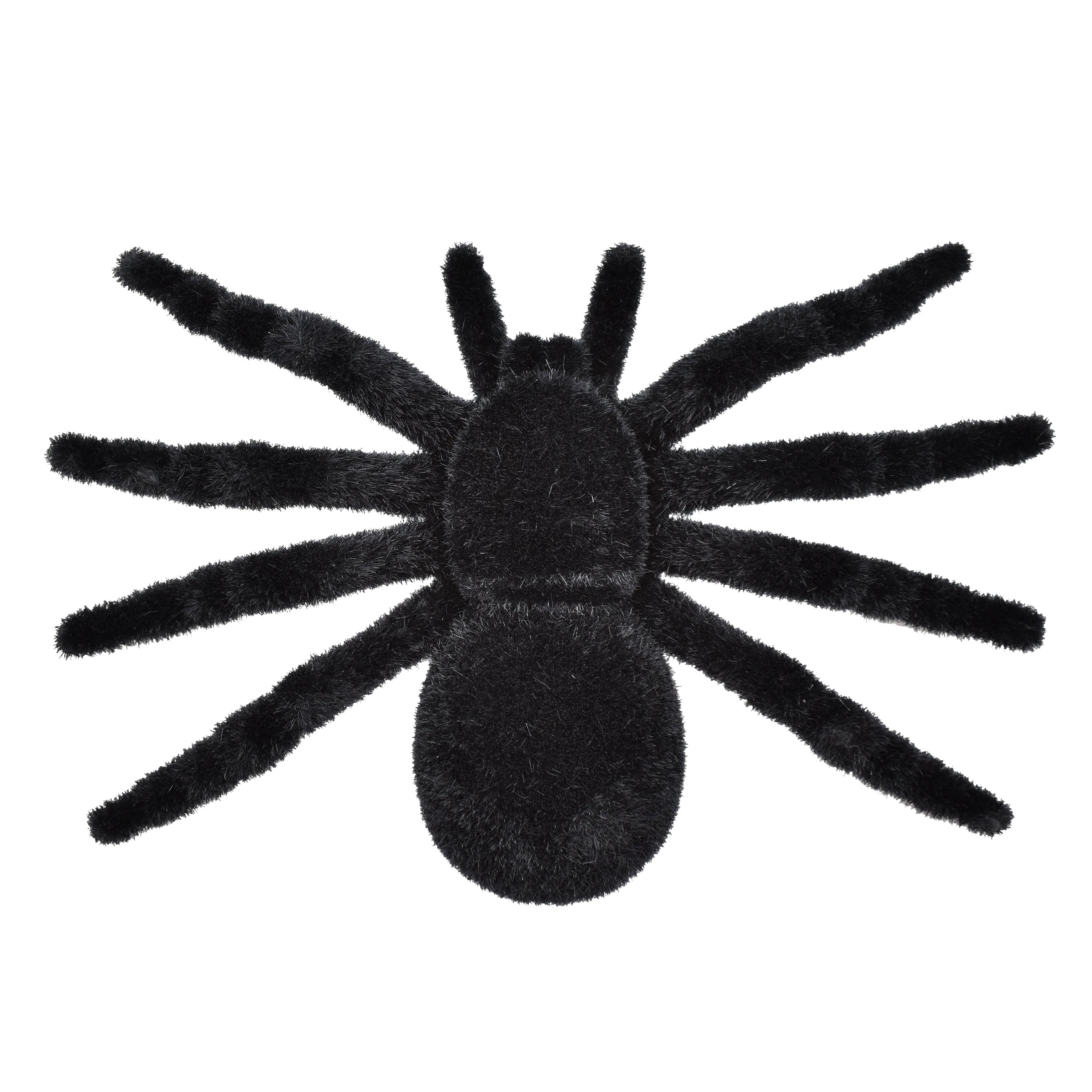 Flocked Spider Decoration, Black, 7", Halloween by Way To Celebrate