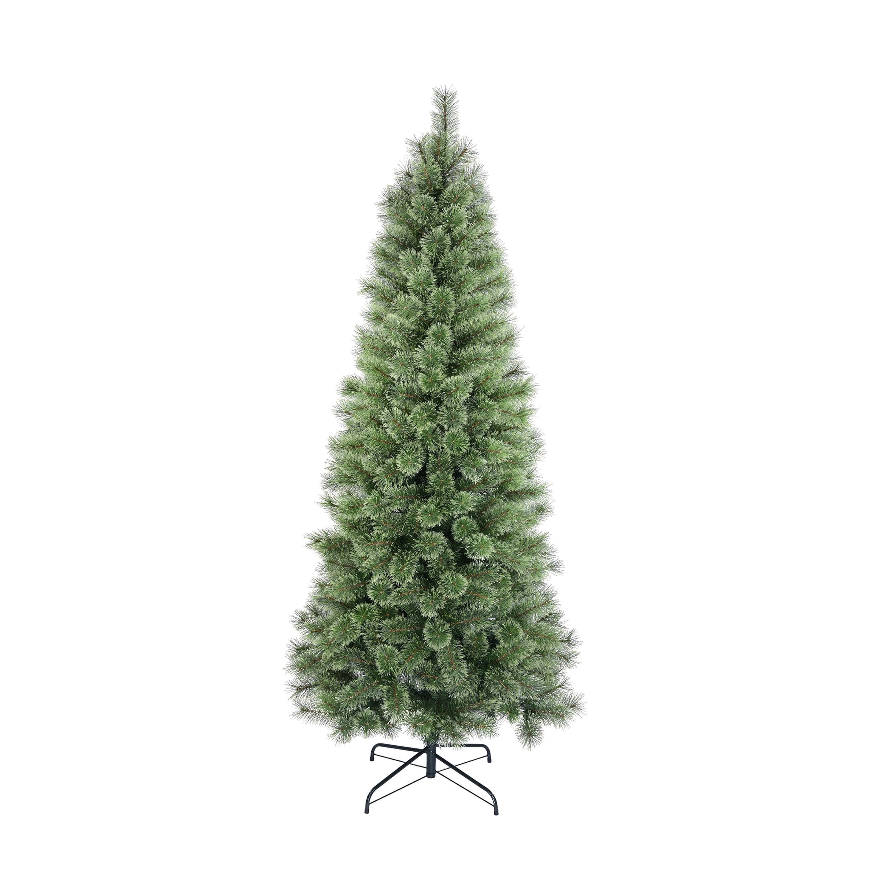 7' Non-Lit Brighton Cashmere Green Artificial Christmas Tree with Stand, by Holiday Time