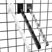 7 Ball Gridwall Waterfall - 18" L Square Tube Faceout Hook for Grid Panels - Black - 10 Pack