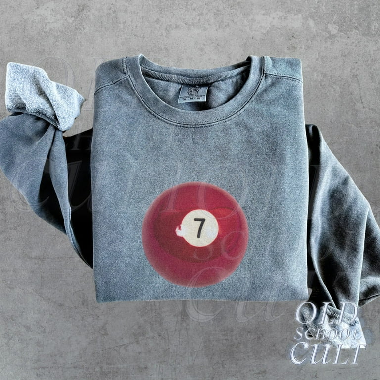 7 Ball Vintage 90s Graphic Sweatshirt Retro Comfort Colors Billard Hoodie Y2k Sweater Washed Unisex Sweatshirt 8 Ball Sweater Walmart